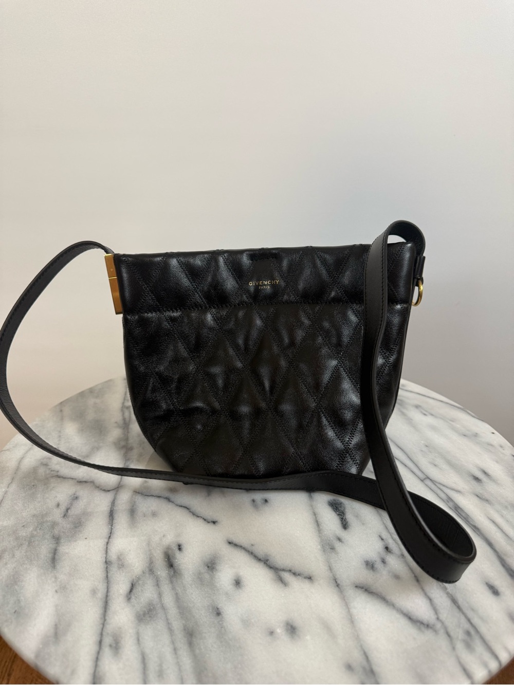 Givenchy Black Quilted Leather Small Crossbody with Gold Hardware